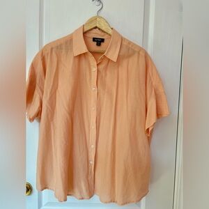 Lord & Taylor Pastel Orange Button-Up Shirt Sz XL